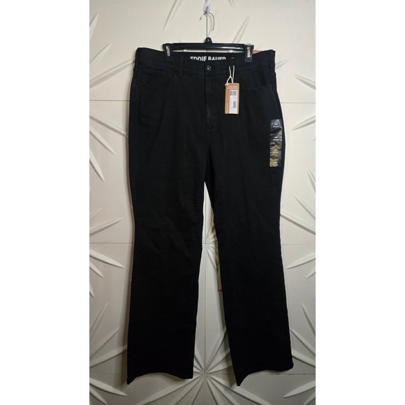 Eddie Bauer Denim - Eddie Bauer Venture Stretch High Rise Bootcut Jeans Black 18W Plus NWT